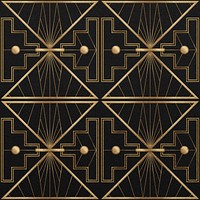 Seamless art deco psd pattern on black background