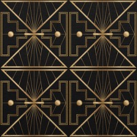 Seamless art deco geometric patterns on dark background