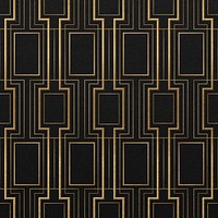 Seamless art deco psd pattern on black background