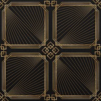 Art deco geometric patterns on dark background