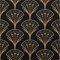 Seamless art deco psd pattern on black background