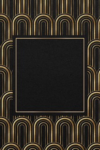 Art deco psd frame on black background