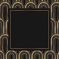 Art deco vector frame with geometric pattern on dark background