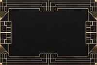 Art deco psd frame with geometric pattern on dark background