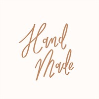 Doodle handmade text psd in brown