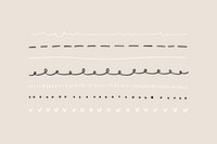 Cute doodle line border psd set