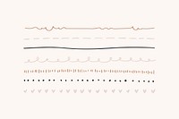 Cute doodle line border vector set
