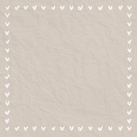 Heart frame vector doodle style on crumpled paper background