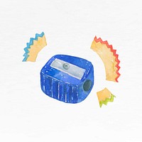 Pencil sharpener watercolor vector education graphic