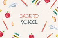 School stationery editable template vector in watercolor back to school banner