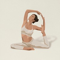 Yoga mermaid pose vector minimal illustration