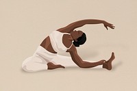 Yoga head-to-knee pose psd minimal illustration