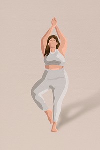 Yoga tree pose psd minimal illustration