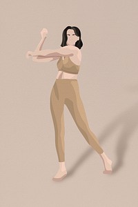 Stretching woman psd workout in minimal style