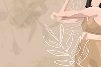 Women&rsquo;s health floral background psd in brown wellness theme