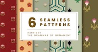 Set of 6 vintage patterns inspired by The Grammar of Ornament 