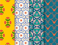 Set of 4 vintage patterns inspired by The Grammar of Ornament 
