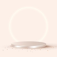 Luxury 3D product background vector in rose gold