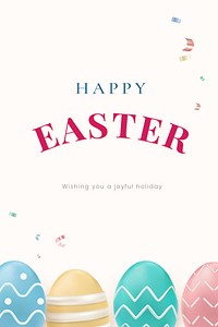 Happy Easter editable template vector colorful eggs festival celebration greeting social banner