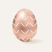 3D easter egg psd rose gold with zig zag pattern