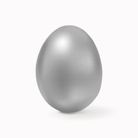 Silver easter egg 3D psd shiny festive celebration