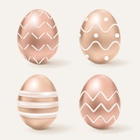 3D Easter egg file rose gold with pattern set