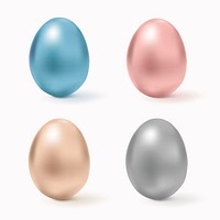 Colorful easter egg 3D psd shiny festive celebration collection