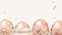 Easter eggs 3D border psd in rose gold on beige celebration background