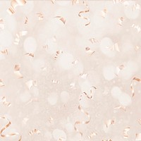 Rose gold birthday 3D ribbons psd for greeting card on beige background