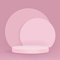 3D display podium vector pink minimal product backdrop