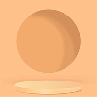 3D rendering product display vector in orange tone