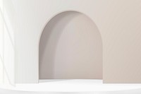 3D arch product backdrop vector with window shadow in brown tone