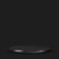 Display podium 3D rendering vector minimal black product backdrop