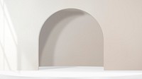 3D arch product backdrop psd with window shadow in brown tone