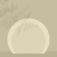 Product display backdrop vector with leaf shadow on beige background