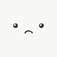 Cute emoticon design element psd with sad face