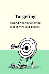 Business targeting template vector with dart and arrow on beige and green banner