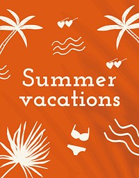 Summer vacation editable flyer template psd in orange