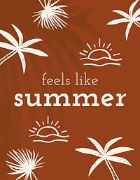Summer doodle template psd feels like summer quote editable flyer 