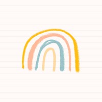 Hand drawn chalk rainbow vector diary cute doodle for kids