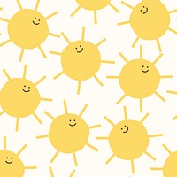 Sun seamless pattern background vector weather doodle for kids