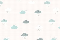 Clouds seamless pattern background psd snowing and raining illustration