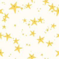 Stars seamless pattern background psd cute doodle illustration for kids