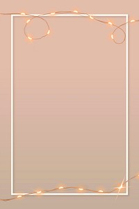 Wired lights vector border frame on pink background