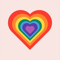 Rainbow heart psd for LGBTQ pride month concept