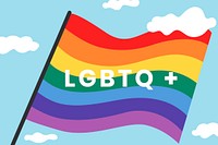 Rainbow flag banner template vector for LGBTQ rights