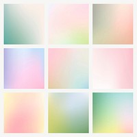 Beautiful spring gradient background vector set