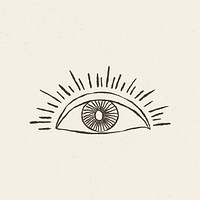 Eye logo vector hand drawn illustration vintage wild west theme