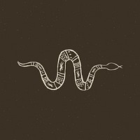 Snake logo psd hand drawn in cowboy theme