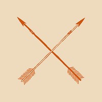 Crossed arrow psd logo hand drawn vintage theme